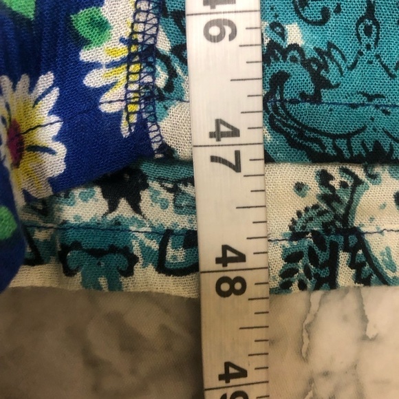 LA CERA RAYON BUTTON FRONT PATCHWORK BOHO MIDI DRESS Art to Wear SZ M Pockets - Picture 5 of 6